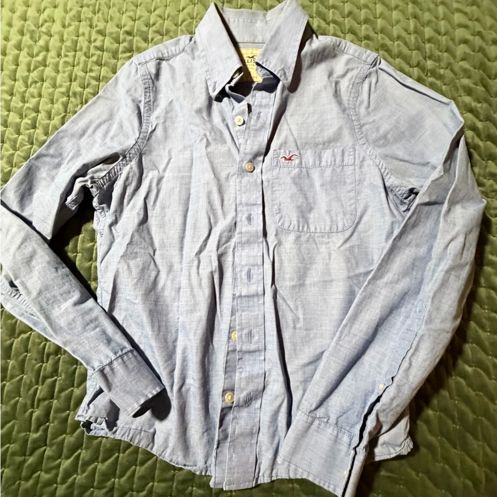 Hollister Y2K denim chambray button front shirt‎ size small
